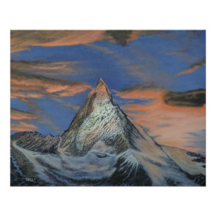 Glänzendes Poster - "Das Matterhorn bei Sonnenunte