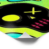 Glänzendes Poster mit Totenkopf-Muster (Ecke)