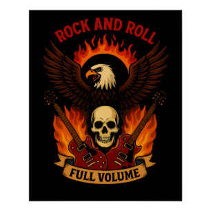 Glänzendes Rock-and-Roll-Musikposter Poster