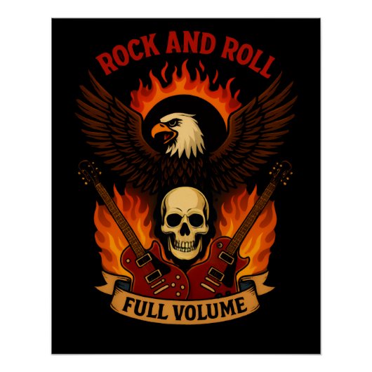 Glänzendes Rock-and-Roll-Musikposter Poster (Vorderseite)