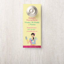 Glänzendes rosa Cartoon-Hausmädchen-Reinigungsserv