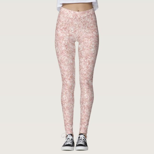 Glänzendes Rosa Glitter Leggings (Vorderseite)