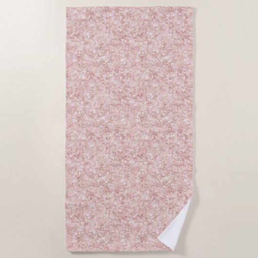 Glänzendes Rosa Glitter Strandtuch (Vorderseite)