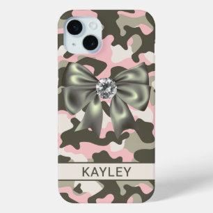 Glänzendes Rosa Grün Tarnung Personalisiert Case-Mate iPhone Hülle