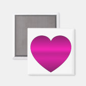 Glänzendes rosa Herz Magnet (Vorderseite/Rückseite)