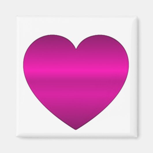 Glänzendes rosa Herz Magnet (Vorne)