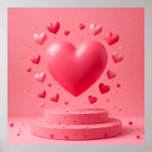 Glänzendes rosa Herz Poster