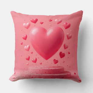 💗 Glänzendes Rosa Herz Zimmer Dekoration Geschenk Kissen