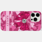 Glänzendes Rosa-Tarnmuster Personalisiert  Case-Mate iPhone Hülle (Rückseite (Horizontal))