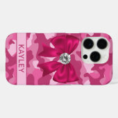 Glänzendes Rosa-Tarnmuster Personalisiert  Case-Mate iPhone Hülle (Rückseite (Horizontal))