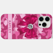 Glänzendes Rosa-Tarnmuster Personalisiert Case-Mate iPhone Hülle (Rückseite (Horizontal))