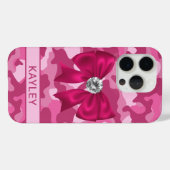 Glänzendes Rosa-Tarnmuster Personalisiert Case-Mate iPhone Hülle (Rückseite (Horizontal))