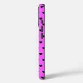 Glänzendes Rosa und schwarzes Herzen Muster Case-Mate iPhone Hülle (Rückseite / Links)