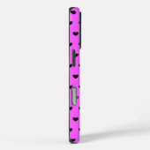Glänzendes Rosa und schwarzes Herzen Muster Case-Mate iPhone Hülle (Rückseite / Rechts)