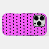 Glänzendes Rosa und schwarzes Herzen Muster Case-Mate iPhone Hülle (Rückseite (Horizontal))