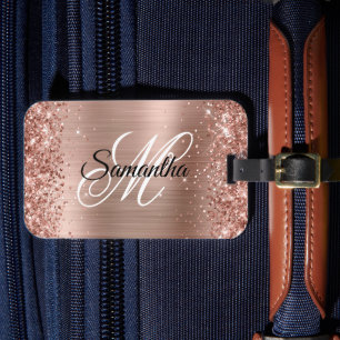 Glänzendes Roségold-Faux-Foil Gepäckanhänger
