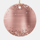 Glänzendes Roségold-Folie-Fancy-Monogramm Keramik Ornament (Hinten)