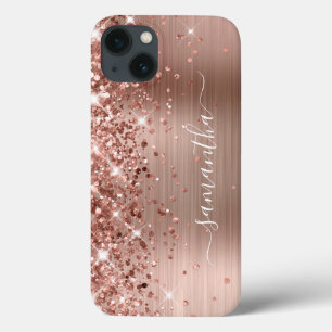 Glänzendes Roségold-Folie Modernes Mädchen-Signatu Case-Mate iPhone Hülle