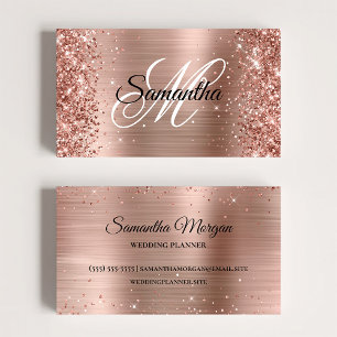 Glänzendes Roségold-Folie-Monogramm Online-Profil Visitenkarte