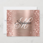 Glänzendes Roségold-Folien-Monogramm 50. Geburtsta (Rückseite)