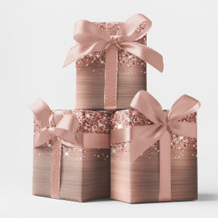 Glänzendes Roségold Glamour Geschenkpapier