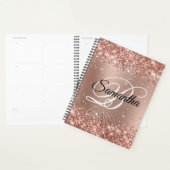 Glänzendes Roségold Glamour Gradient Monogramm Planer (Anzeige)