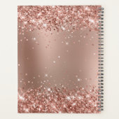 Glänzendes Roségold Glamour Gradient Monogramm Planer (Rückseite)