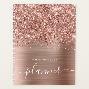 Glänzendes Roségold Glamour Planer