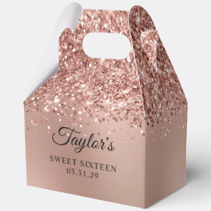 Glänzendes Roségold-Ombre-Glam-Sweet-Sixteen Geschenkschachtel