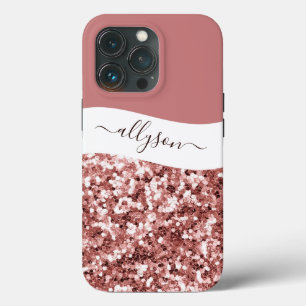 Glänzendes roségoldenes personalisiertes Case-Mate iPhone Hülle