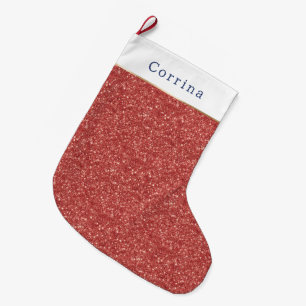 Glänzendes rotes Glitter-Weihnachten Großer Weihnachtsstrumpf
