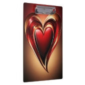Glänzendes rotes Herz mit dunklem romantischen Sch Klemmbrett (Rechts)