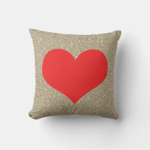 Glänzendes rotes Herz, süßes Valentinstagsgeschenk Kissen