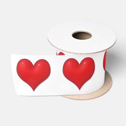 Glänzendes rotes Herz Valentinstag Satinband (Spule)