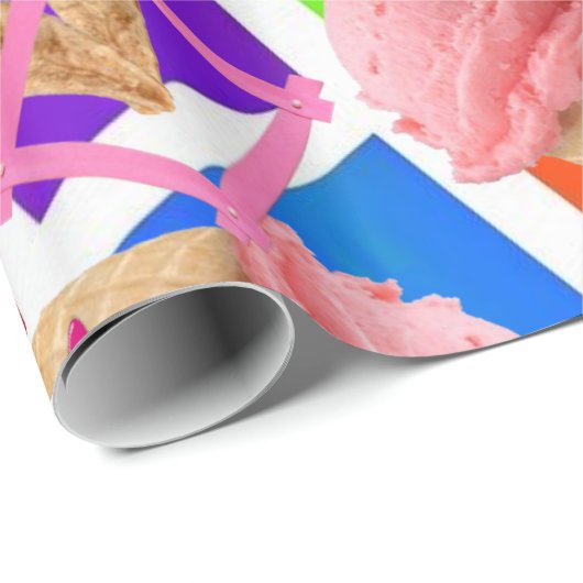 glänzendes Schleifpapier, Erdbeereis Geschenkpapier (Rolleneckpunkt)