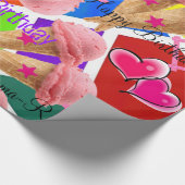 glänzendes Schleifpapier, Erdbeereis Geschenkpapier (Ecke)