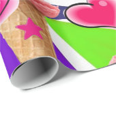glänzendes Schleifpapier, Erdbeereis Geschenkpapier (Rolleneckpunkt)