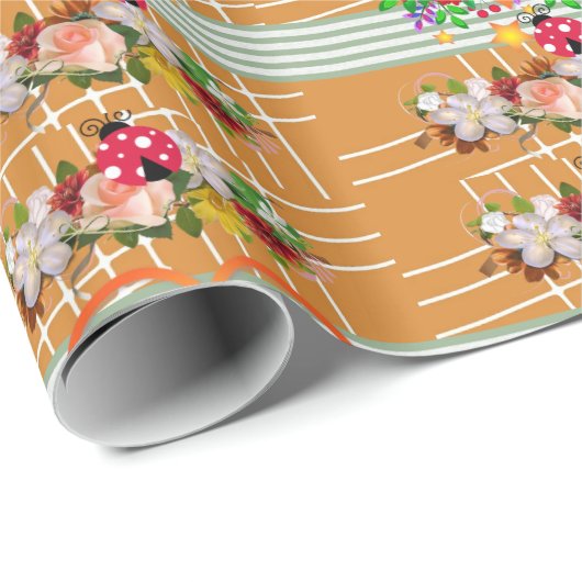 glänzendes Schleifpapier, orange blorfarben Geschenkpapier (Rolleneckpunkt)