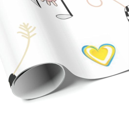 glänzendes Schleifpapier, Regenbogenkühe Blume Sta Geschenkpapier (Rolleneckpunkt)