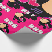 glänzendes Schleifpapier, schaf-rosa Herzen Geschenkpapier (Ecke)