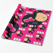 glänzendes Schleifpapier, schaf-rosa Herzen Geschenkpapier (Ungerollt)