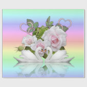 glänzendes Schleifpapier, weißer Schwan, pastellfa Geschenkpapier (Flach)