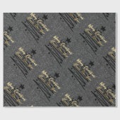 Glänzendes schwarzes Geschenkpapier (Flach)