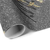 Glänzendes schwarzes Geschenkpapier (Rolleneckpunkt)