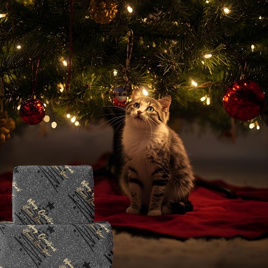 Glänzendes schwarzes Geschenkpapier