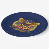 Glänzendes Semiquincentennial-Adler-Emblem Pappteller (Schrägansicht)