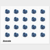 Glänzendes Silber BLAUE ROSEN Sticker Art (Blatt)