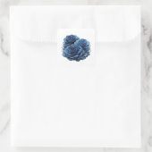 Glänzendes Silber BLAUE ROSEN Sticker Art (Tasche)