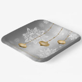 Glänzendes Silber Frohe Weihnachten Pappteller (Gewinkelt)