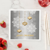 Glänzendes Silber Frohe Weihnachten  Serviette (Beispiel)